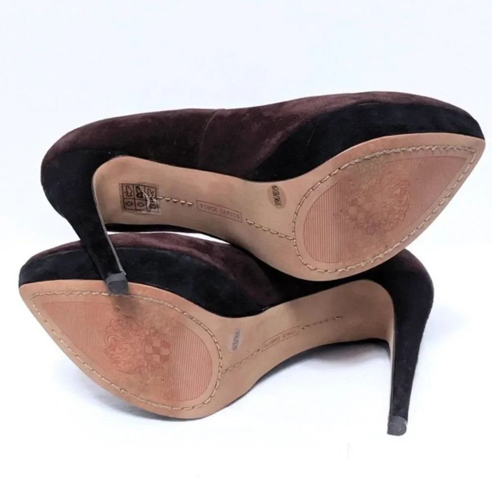 VINCE CAMUTO Ritz Suede Two-Tone Platform Heels 6.5 - Picture 6 of 9